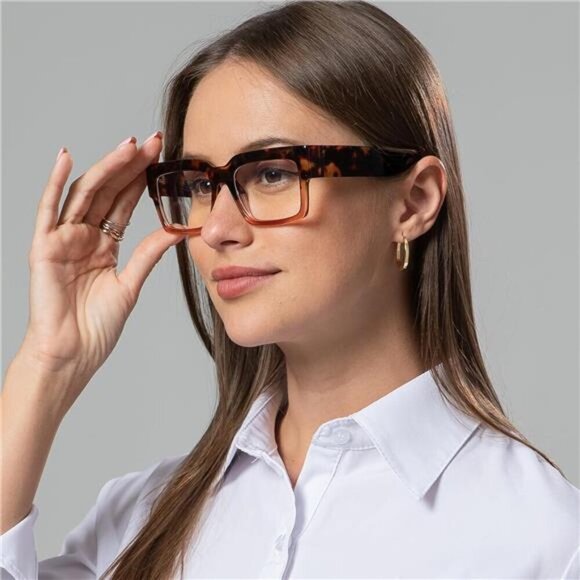 3-Pack Oversized Readers Trendy Thick Frames in Clear, Tortoise, and Black Ombre - Picture 3 of 6